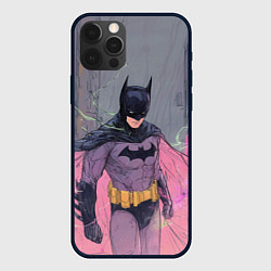 Чехол для iPhone 12 Pro Бэтмен с розовым плащом, цвет: 3D-черный