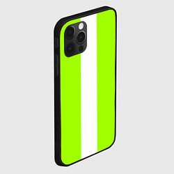 Чехол для iPhone 12 Pro Color light green white stripes, цвет: 3D-черный — фото 2