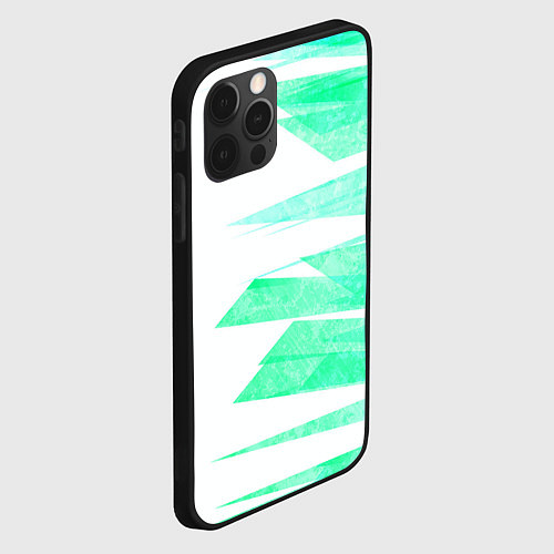 Чехол iPhone 12 Pro Color white light blue strip / 3D-Черный – фото 2