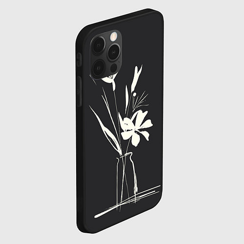 Чехол iPhone 12 Pro Ваза с цветами / 3D-Черный – фото 2