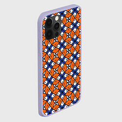 Чехол для iPhone 12 Pro Узор геометрический сине-оранжевый, цвет: 3D-светло-сиреневый — фото 2