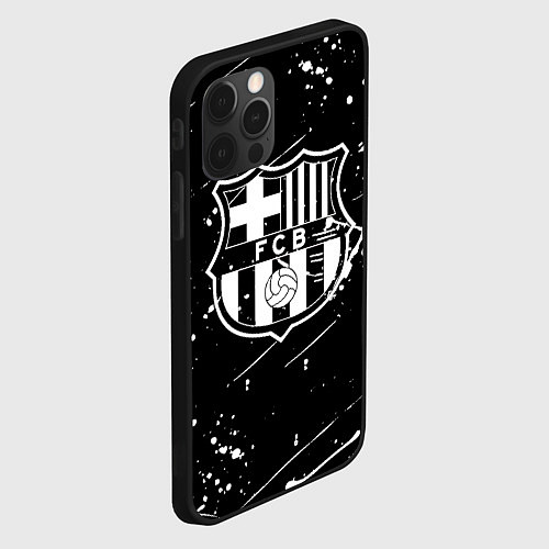 Чехол iPhone 12 Pro Barcelona краски белые / 3D-Черный – фото 2