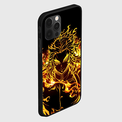 Чехол iPhone 12 Pro Ренгоку Кёджуро / 3D-Черный – фото 2