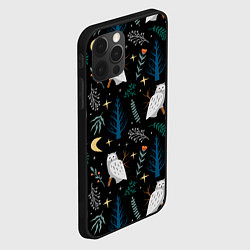 Чехол для iPhone 12 Pro Сова в зимнем лесу, цвет: 3D-черный — фото 2