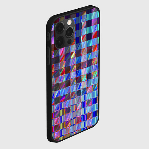 Чехол iPhone 12 Pro Голографическа сетка / 3D-Черный – фото 2