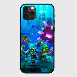Чехол для iPhone 12 Pro Майнкрафт - подводный мир, цвет: 3D-черный