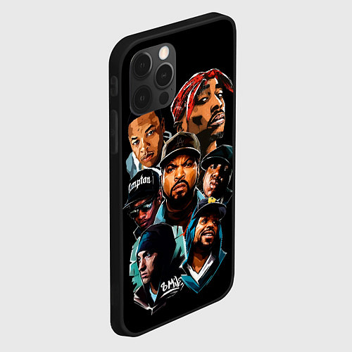 Чехол iPhone 12 Pro Rap singers / 3D-Черный – фото 2