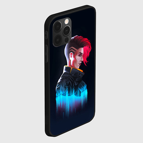Чехол iPhone 12 Pro Cyberpunk 2077 / 3D-Черный – фото 2