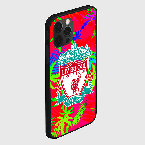 Чехол iPhone 12 Pro Liverpool тропический неон / 3D-Черный – фото 2