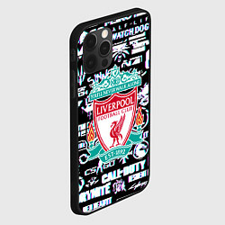 Чехол для iPhone 12 Pro Логотипы игр Ливерпуль глитч, цвет: 3D-черный — фото 2