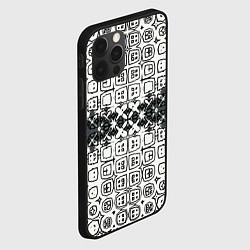 Чехол для iPhone 12 Pro Серая узорчатая метаморфоза, цвет: 3D-черный — фото 2
