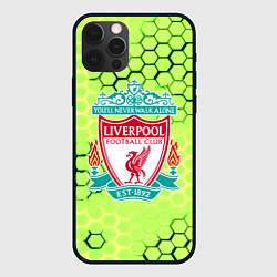 Чехол для iPhone 12 Pro Ливерпуль кислотные соты, цвет: 3D-черный