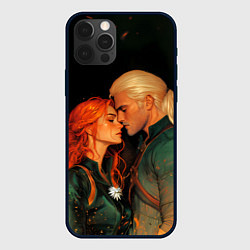 Чехол для iPhone 12 Pro Влюбленные Геральт и Трисс, цвет: 3D-черный