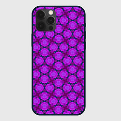 Чехол для iPhone 12 Pro Фиолетовый калейдоскоп, цвет: 3D-черный