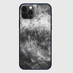 Чехол для iPhone 12 Pro Абстракция - black and white metal scuffs, цвет: 3D-черный