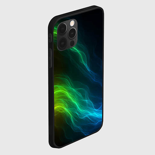 Чехол iPhone 12 Pro Разноцветный огонь абстракция / 3D-Черный – фото 2