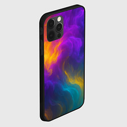 Чехол для iPhone 12 Pro Смешение разноцветных красок, цвет: 3D-черный — фото 2