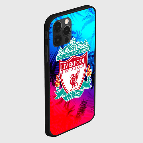 Чехол iPhone 12 Pro Liverpool неоновые тропики / 3D-Черный – фото 2