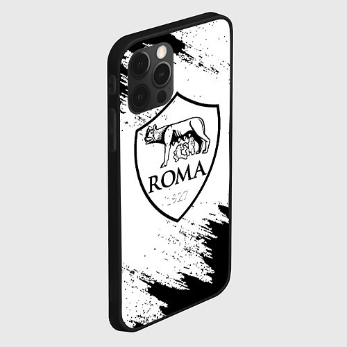 Чехол iPhone 12 Pro ROMA черно белые штрихи / 3D-Черный – фото 2