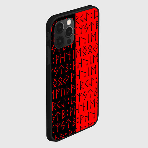 Чехол iPhone 12 Pro Руны символы / 3D-Черный – фото 2