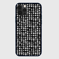 Чехол для iPhone 12 Pro Любовь смерть и роботы, глитч символ паттерн, цвет: 3D-черный