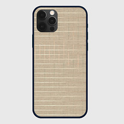 Чехол для iPhone 12 Pro Светлый бежевый однотонная текстура с полосами, цвет: 3D-черный
