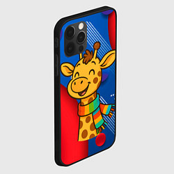 Чехол для iPhone 12 Pro Радостныйй жираф в шарфе, цвет: 3D-черный — фото 2
