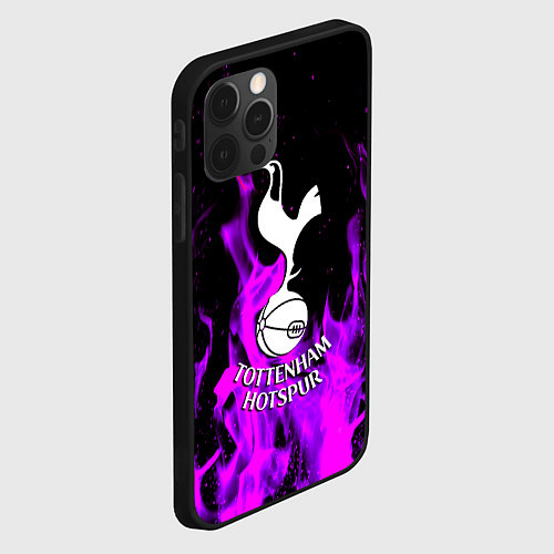 Чехол iPhone 12 Pro Тоттенхэм неоновый огонь / 3D-Черный – фото 2