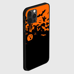 Чехол для iPhone 12 Pro Хэллоуин тыквы и призраки, цвет: 3D-черный — фото 2