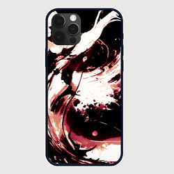 Чехол для iPhone 12 Pro Чёрно-красный абстракция волна, цвет: 3D-черный