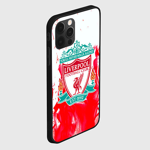 Чехол iPhone 12 Pro Liverpool розовый огонь / 3D-Черный – фото 2