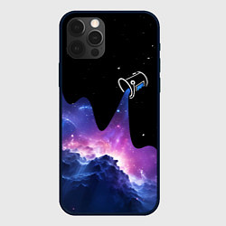 Чехол для iPhone 12 Pro Потеки космической краски, цвет: 3D-черный