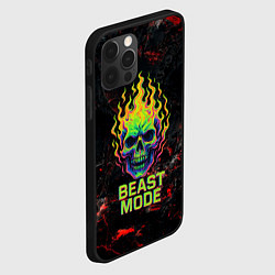 Чехол для iPhone 12 Pro Beast mode череп, цвет: 3D-черный — фото 2