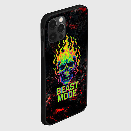 Чехол iPhone 12 Pro Beast mode череп / 3D-Черный – фото 2