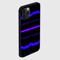 Чехол для iPhone 12 Pro Color multicoloured neon stripes, цвет: 3D-черный — фото 2