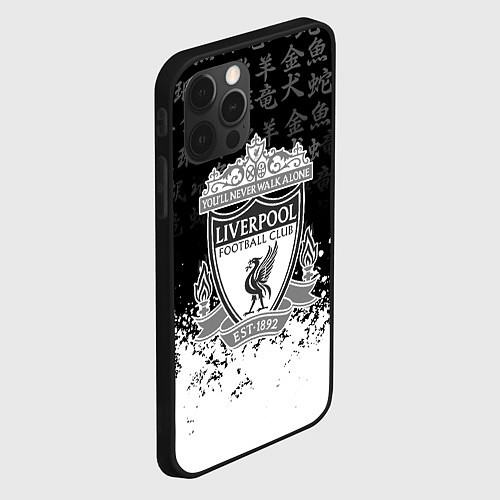 Чехол iPhone 12 Pro Liverpool японские символы краски / 3D-Черный – фото 2