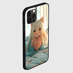 Чехол для iPhone 12 Pro Аниме девушка в кровати с сердцем, цвет: 3D-черный — фото 2