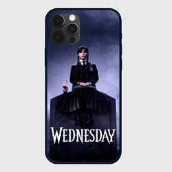 Чехол для iPhone 12 Pro Уэнсдей и вещь на могиле Wednesday, цвет: 3D-черный
