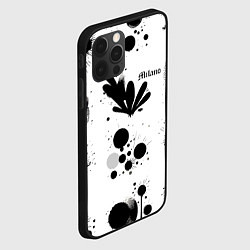Чехол для iPhone 12 Pro Растительный паттерн и кляксы - Милан, цвет: 3D-черный — фото 2