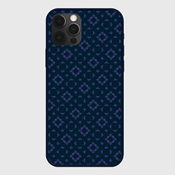 Чехол для iPhone 12 Pro Синяя геометрическая текстура, цвет: 3D-черный