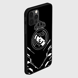 Чехол для iPhone 12 Pro Real Madrid полосы геомтерия, цвет: 3D-черный — фото 2