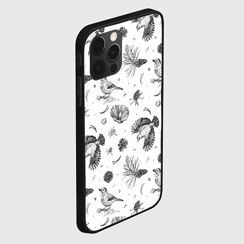 Чехол iPhone 12 Pro Сойка в Бузулукском бору / 3D-Черный – фото 2