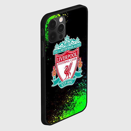 Чехол iPhone 12 Pro Liverpool краски градиент / 3D-Черный – фото 2