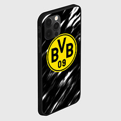 Чехол для iPhone 12 Pro Borussia штрихи красок текстура, цвет: 3D-черный — фото 2