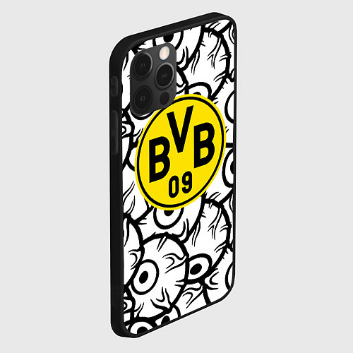 Чехол iPhone 12 Pro Borussia глаза текстура / 3D-Черный – фото 2