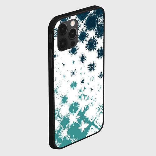 Чехол iPhone 12 Pro Узорчатые пятна по диагонали / 3D-Черный – фото 2