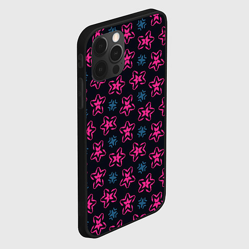 Чехол iPhone 12 Pro Звездный паттерн / 3D-Черный – фото 2