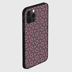 Чехол для iPhone 12 Pro Шестиугольники с цветочными перекрестиями, цвет: 3D-черный — фото 2