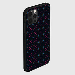 Чехол для iPhone 12 Pro Розовые и голубые перекрестия, цвет: 3D-черный — фото 2
