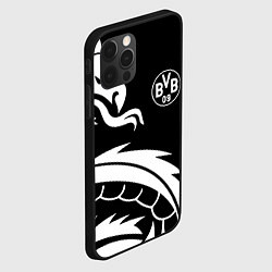 Чехол для iPhone 12 Pro Borussia дракон белый, цвет: 3D-черный — фото 2